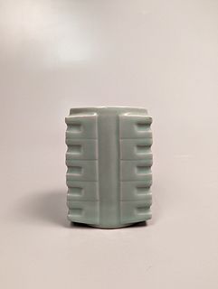 Song-Style Celadon Porcelain Cong Vase