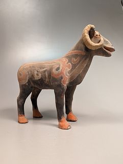 Han-Style Painted Pottery Ram