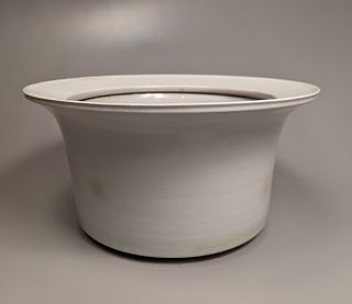 Large Chinese White Glazed Porcelain Flower Pot