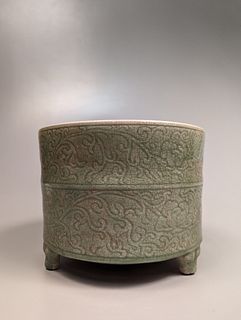 Longquan-Style Crackle Celadon Porcelain Censer