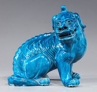 Blue Chinese Ceramic Foo Dog Figure