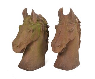 Pair of Cast Iron Horse Heads