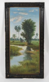 Alberto Wopon (Cuban, 1879 - 1932) Oil on Canvas