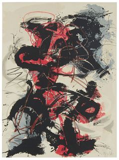 Karel Appel, (1921-2006), Abstract, 1960, Lithograph in colors on Japanese paper, Sight: 29.5" H x 22.75" W