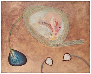 Kate Delos, (b. 1945), "Bedizened," 1984, Acrylic on canvas, 48" H x 60" W