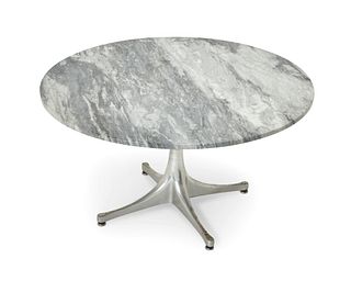 A George Nelson for Herman Miller modern marble coffee table Circa 1960s 16" H x 29.5" Dia.