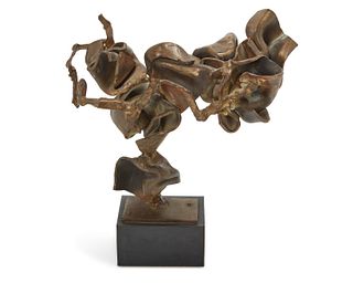 Abram Schlemowitz, (1910-1998), Abstract, Bronze sculpture, 19" H x 16" W x 8" D