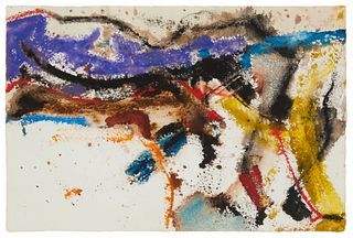 Ernest Briggs, (1923-1984), Untitled abstract, 1959, Watercolor on thick textured paper, Image/Sheet: 14.75" H x 22.125" W
