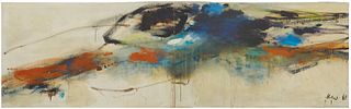 Hugo Weber, (1918-1971), "The Rhine is My River," 1961, Oil on canvas, 42" H x 138" W
