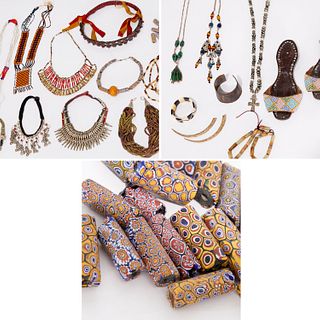 Group Vintage ethnographic jewelry & accessories