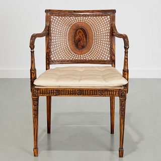 Regency style grain painted arm chair