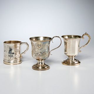 Gale, Wood & Hughes, (3) American coin silver cups