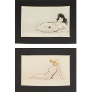 Louis Icart, pair signed lithographs