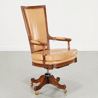 Louis XVI style leather executive chair