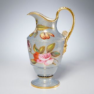 Large antique Worcester porcelain pitcher
