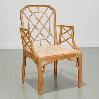 Chinese Chippendale style "cockpen" armchair
