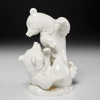 Meissen blanc-de-Chine porcelain bear group