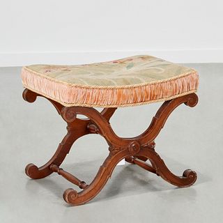 Classical style mahogany curule stool