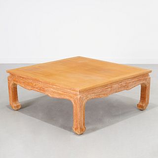 Chinese Ming style limed oak coffee table