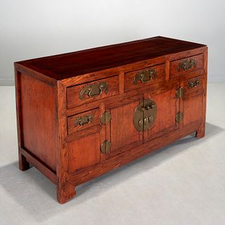 Antique Chinese elm storage cabinet