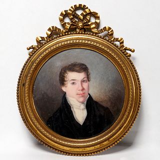British School, portrait miniature of a gentleman