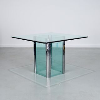 Pace Collection, chrome and glass table