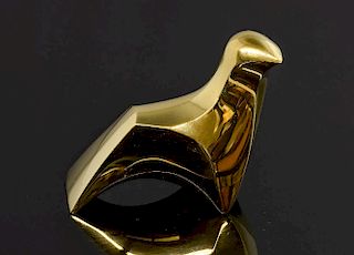 Gold model of a sea lion by Carrington & Co London 1975, 18 ct  269 grams, stamped copyright, hallmarks and 8.60 troy ounces