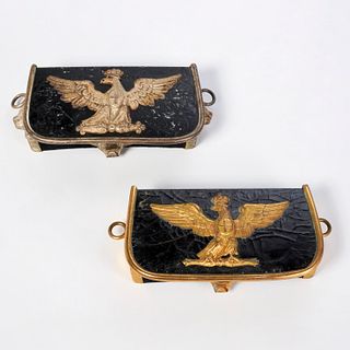 (2) Italian military cartridge boxes, 19th c.
