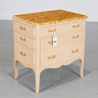 Custom Louis XV style marble top chest