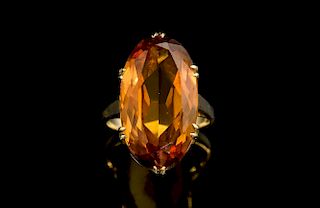 Yellow sapphire dress ring in 9ct gold, estimated sapphire weight 19 carats Ring size N 1/2