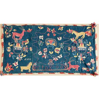 Swedish Agedyna embroidered textile panel