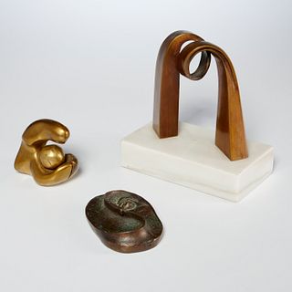 (3) Modernist bronze sculptures