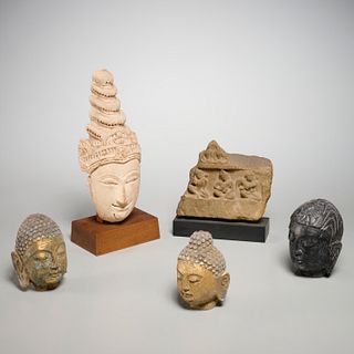 Group of (5) Southeast Asian stone carvings