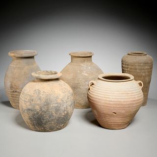 (5) Chinese Han style pottery vessels