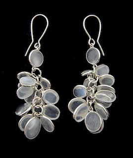 Moonstone set silver earrings
