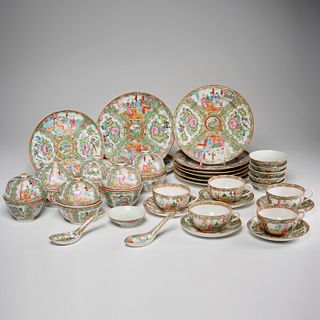 Group Chinese Rose Medallion porcelain tablewares