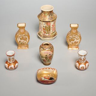 Group Japanese porcelains, incl Satsuma and Kutani