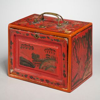 Vintage Chinese lacquer mah jong set