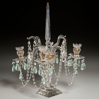 Anglo-Irish style 5-arm crystal candelabrum
