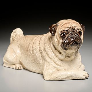 Near life-size ceramic pug
