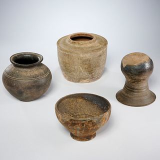 (4) Chinese Han style pottery vessels