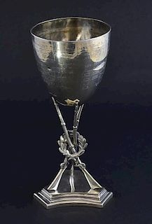Victorian silver trophy cup inscribed 'Presented to the Sergeants Mess 2nd Battalion 18th 'The Royal Irish' Regt. by Major H.
