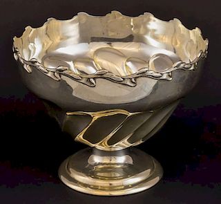 George VI silver spiral fluted silver bowl. Birmingham 1938, William Henry Sparrow, 10ozs