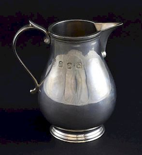 George VI Britannia standard silver jug, London 1938, makers F.T.R. & Co. (unidentified), 200g/ 6.41ozt,