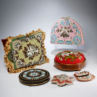 Nice collection Victorian beadwork objects