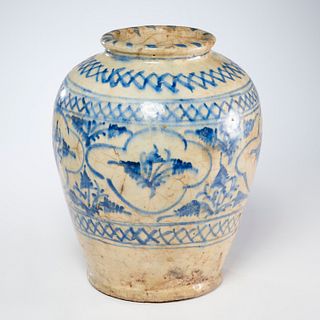 Persian Safavid style glazed stoneware jar
