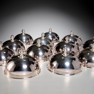 (12) Ercuis Paris silver plate dome dish covers