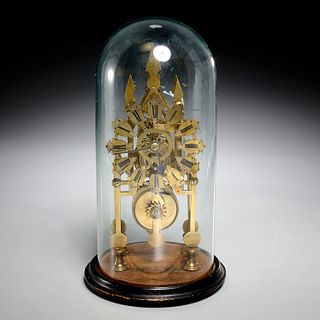 Victorian Gothic brass skeleton clock