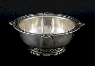 Danish white metal bowl, 800 standard 20 cm