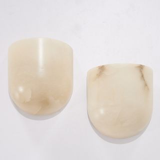 Pair Spanish Art Deco style alabaster wall sconces